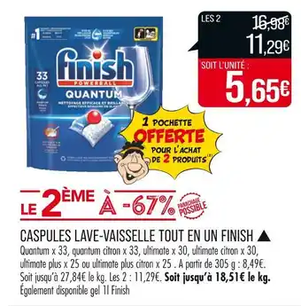 Match FINISH CASPULES LAVE-VAISSELLE TOUT EN UN▲ offre