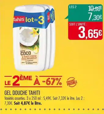 Match TAHITI GEL DOUCHE offre