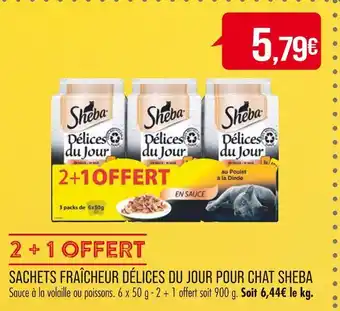 Match SHEBA SACHETS FRAÎCHEUR DÉLICES DU JOUR POUR CHAT offre