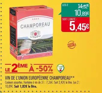 Match CHAMPOREAU VIN DE L’UNION EUROPÉENNE offre