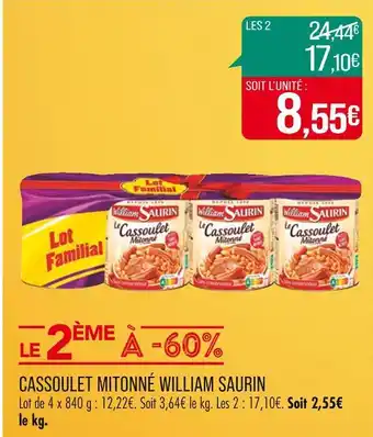 Match WILLIAM SAURIN CASSOULET MITONNÉ offre