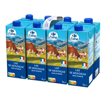 Carrefour Market CARREFOUR EXTRA Lait de Montagne U.H.T. demi-écrémé offre