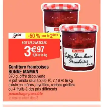 Migros Confiture framboises BONNE MAMAN offre