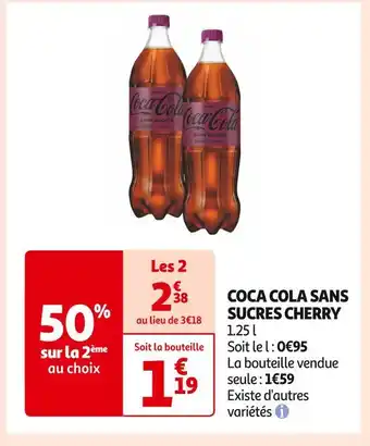 Auchan Supermarché COCA COLA COCA COLA SANS SUCRES CHERRY offre