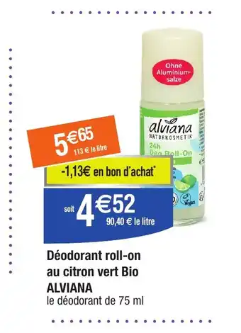 Migros Déodorant roll-on au citron vert Bio ALVIANA offre