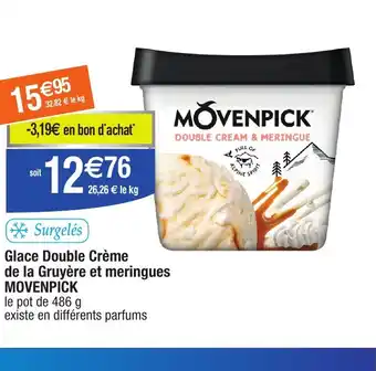 Migros Glace Double Crème de la Gruyère et meringues MOVENPICK offre