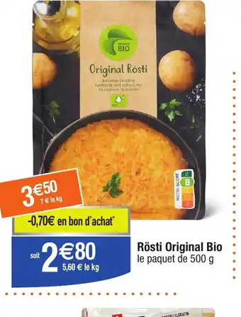 Migros Rösti Original Bio offre