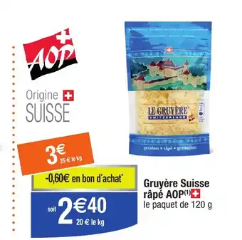 Migros Gruyère Suisse râpé AOP offre