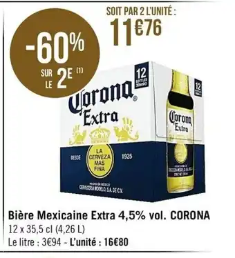 Bière Mexicaine Extra 4,5% vol. Corona