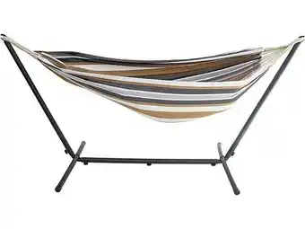 Brico Cash Hamac avec support en métal 150 x 200 cm- Marron et Blanc offre