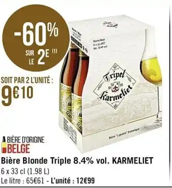 Bière Blonde Triple 8.4% vol. Karmeliet