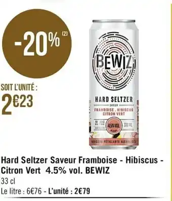 Hard Seltzer Saveur Framboise-Hibiscus
