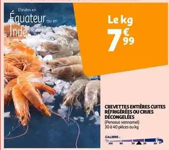 Auchan Crevettes entières cuites réfrigérées offre