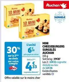 Auchan Auchan - mini cheeseburgers surgeles offre