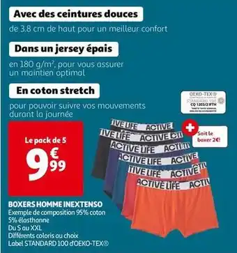 Auchan Inextenso - boxers homme offre