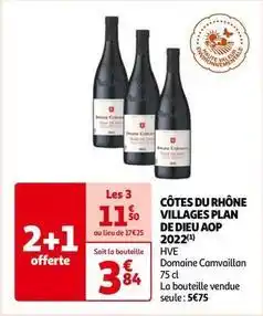 Auchan Domaine camvaillan - côtes du rhône villages plan de dieu aop 2022 offre