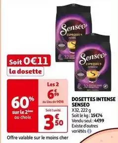 Auchan Senseo - dosettes intense offre