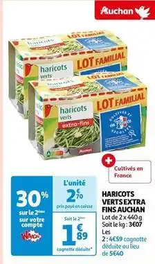 Auchan Auchan - haricots verts extra fins offre