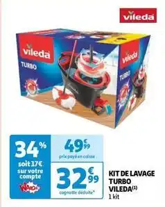 Auchan Vileda - kit de lavage turbo offre