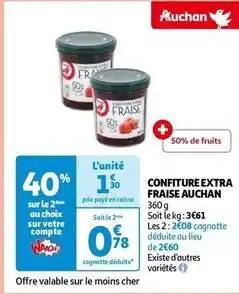 Auchan Auchan - confiture extra fraise offre