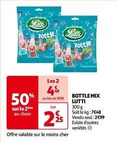 Auchan Lutti - bottle mix offre
