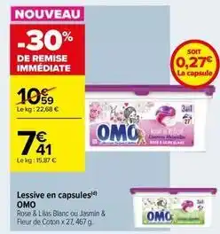Carrefour Drive Omo - lessive en capsules offre