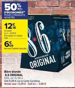 Carrefour Drive 8.6 original - bière blonde offre