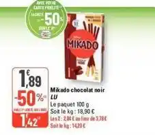 G20 Lu - mikado chocolat noir offre