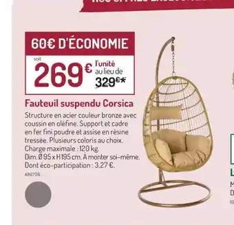 Botanic Fauteuil suspendu Corsica offre