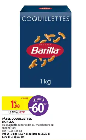 Intermarché Hyper PÂTES COQUILLETTES BARILLA offre