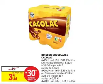 Intermarché Hyper BOISSON CHOCOLATÉE CACOLAC offre