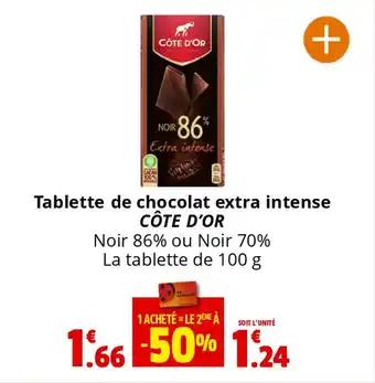 Coccinelle Express Tablette de chocolat extra intense CÔTE D'OR offre