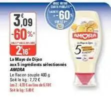 G20 Amora - la mayo de dijon aux 5 ingrédients sélectionnés offre
