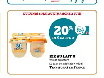 U Express RIZ AU LAIT U offre