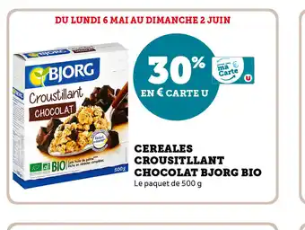 U Express CEREALES CROUSITLLANT CHOCOLAT BJORG BIO offre