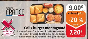 Colruyt Colis burger montagnard offre