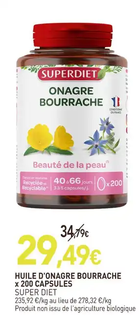 naturéO SUPER DIET HUILE D'ONAGRE BOURRACHE offre