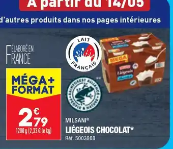 ALDI MILSANI LIÉGEOIS CHOCOLAT offre