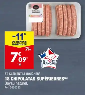 ALDI ST-CLÉMENT LE BOUCHER 18 CHIPOLATAS SUPÉRIEURES offre