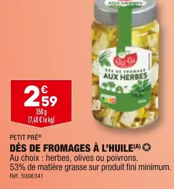 ALDI PETIT PRÉ DÉS DE FROMAGES À L’HUILE offre