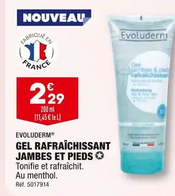 ALDI EVOLUDERM GEL RAFRAÎCHISSANT JAMBES ET PIEDS offre