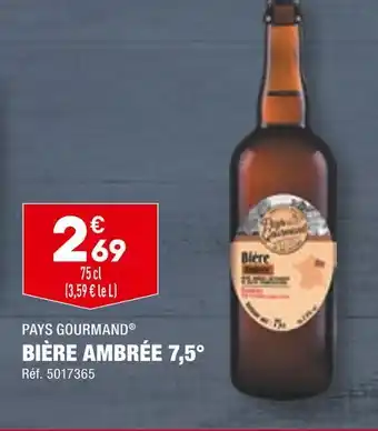 ALDI PAYS GOURMAND BIÈRE AMBRÉE 7,5° offre