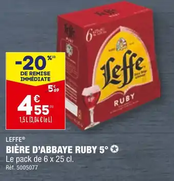 ALDI LEFFE BIÈRE D’ABBAYE RUBY 5° offre