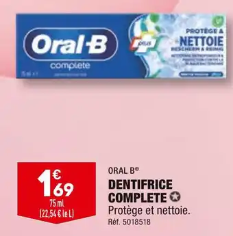 ALDI ORAL B DENTIFRICE COMPLETE offre