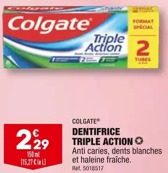 ALDI COLGATE DENTIFRICE TRIPLE ACTION offre