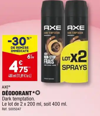 ALDI AXE DÉODORANT offre