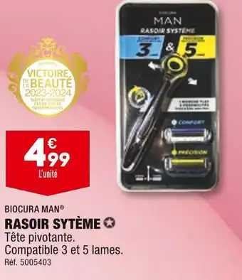 ALDI BIOCURA MAN RASOIR SYSTÈME offre