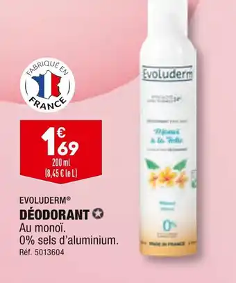 ALDI EVOLUDERM DÉODORANT offre