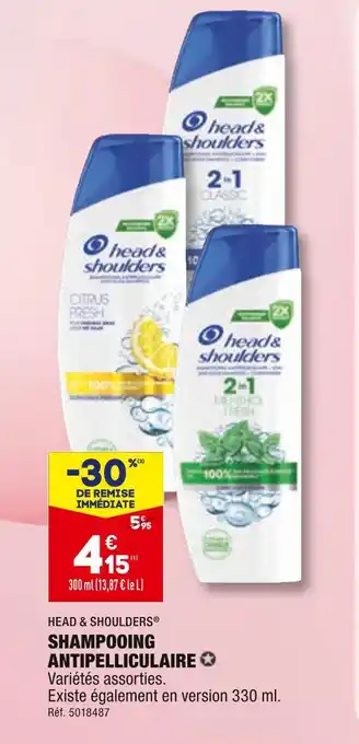 ALDI HEAD & SHOULDERS SHAMPOOING ANTIPELLICULAIRE offre