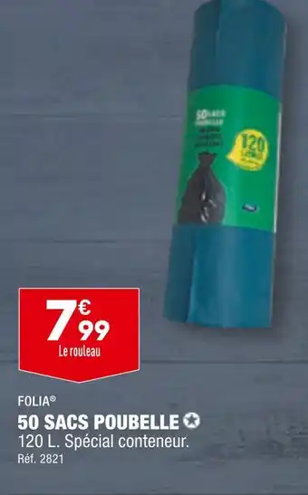 ALDI FOLIA 50 SACS POUBELLE offre